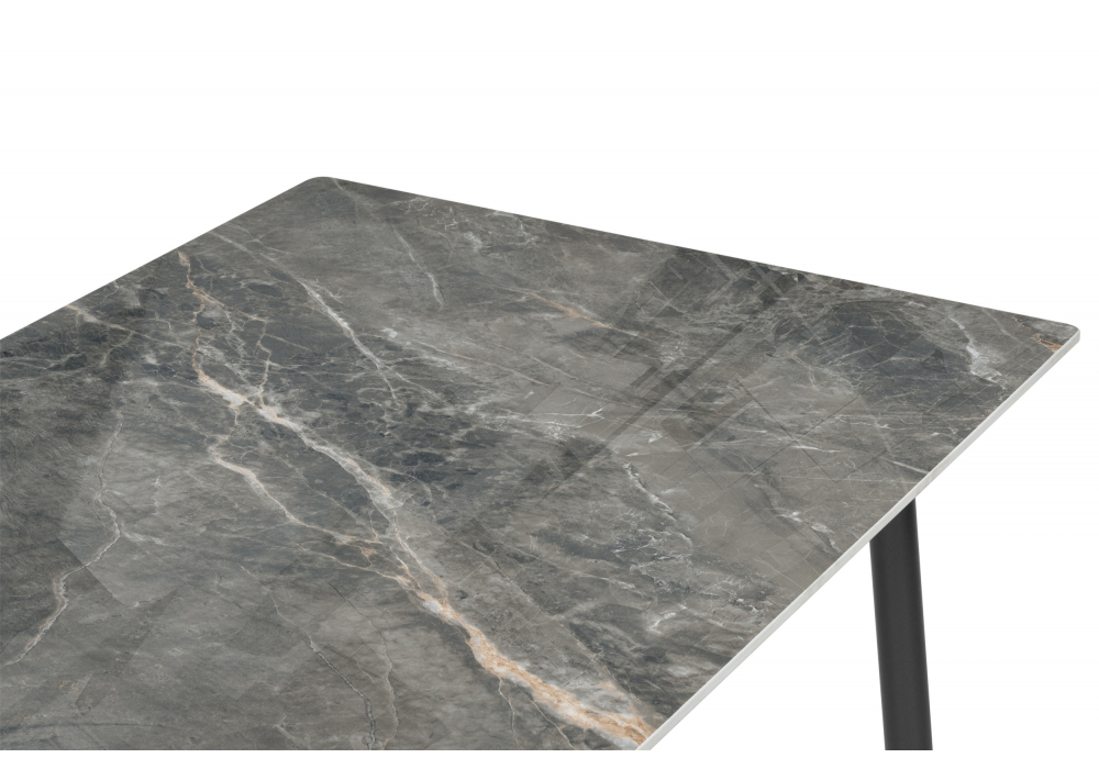 фото керамический стол woodville rion 120 серый мрамор / черный 15907 | 220svet.ru