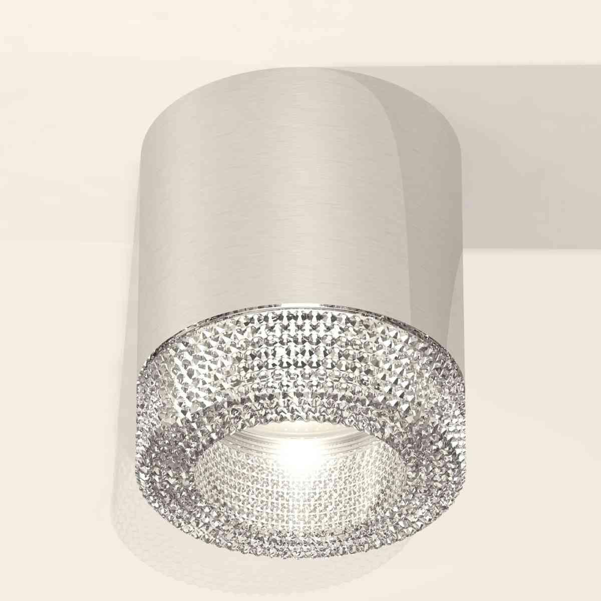 фото комплект накладного светильника ambrella light techno spot xs7405004 psl/cl серебро полированное/прозрачный (c7405, n7191) | 220svet.ru