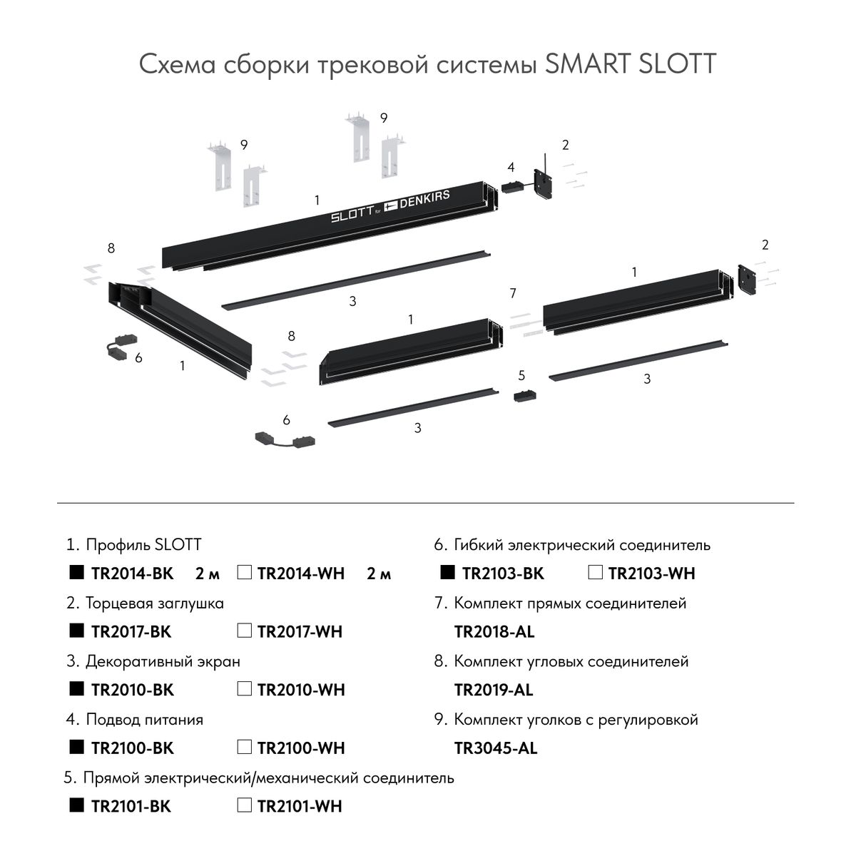 фото уголок регулируемый для закладных профилей denkirs smart slott tr3045 tr3045-al | 220svet.ru