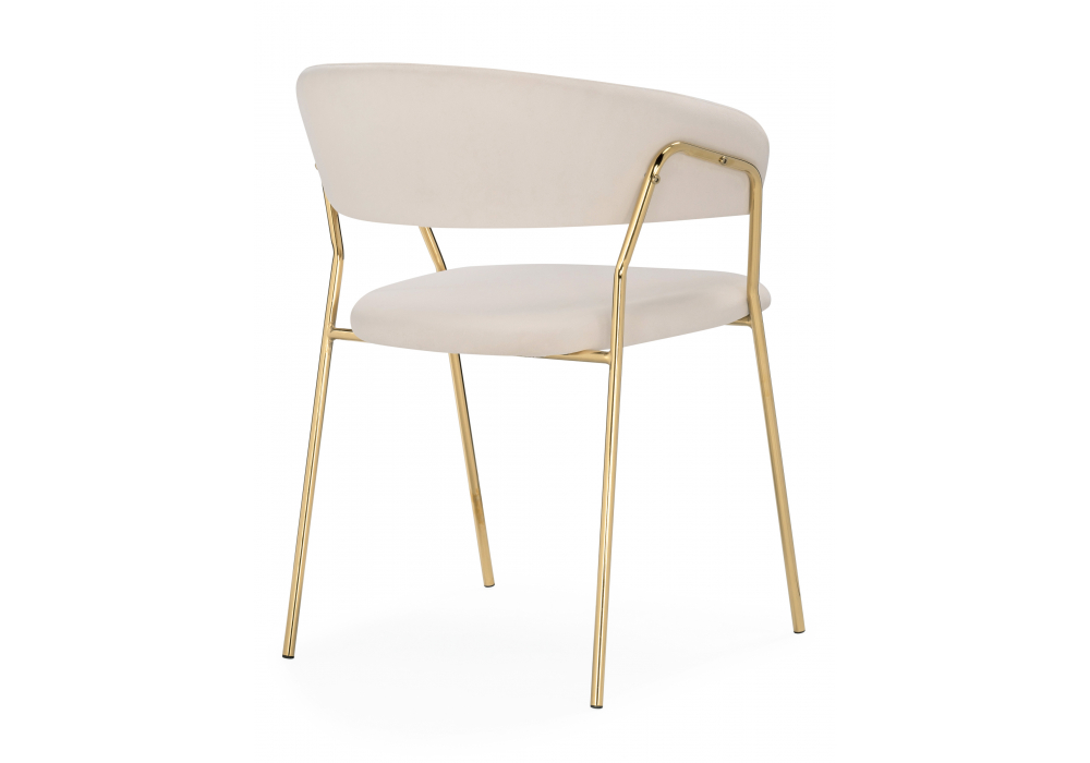фото стул на металлокаркасе woodville kamelia бежевый-золотой 15897 | 220svet.ru