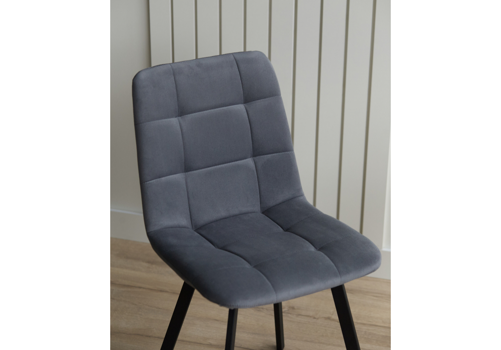 фото стул на металлокаркасе woodville чилли темно-серый / черный 631628 | 220svet.ru