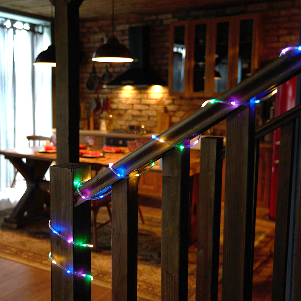 фото гирлянда feron cl587 линейная мини дюралайт мультиколор с контроллером, 15м, c питанием от сети 220v 51462 | 220svet.ru