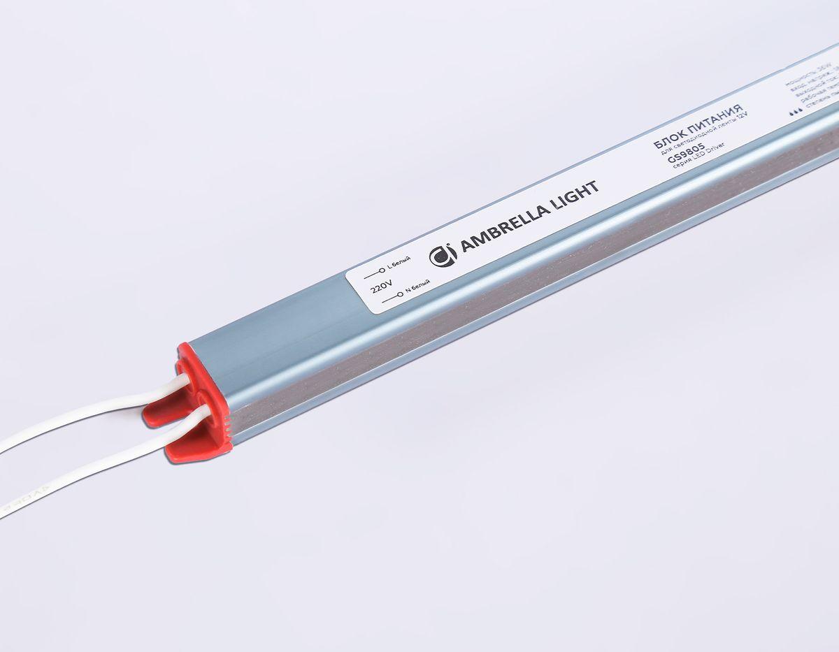 фото блок питания ультратонкий для светодиодной ленты ambrella light 36w ip67 3a gs9805 | 220svet.ru
