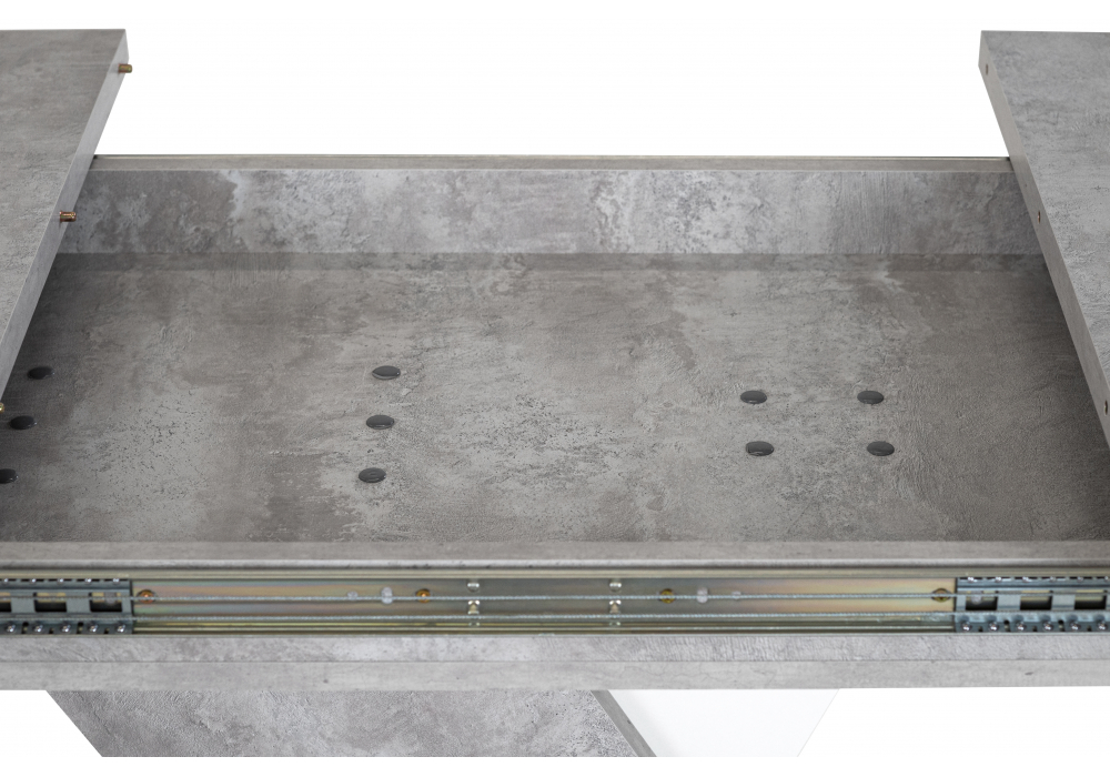 фото стол раскладной woodville аврора цемент светлый / белый 563371 | 220svet.ru