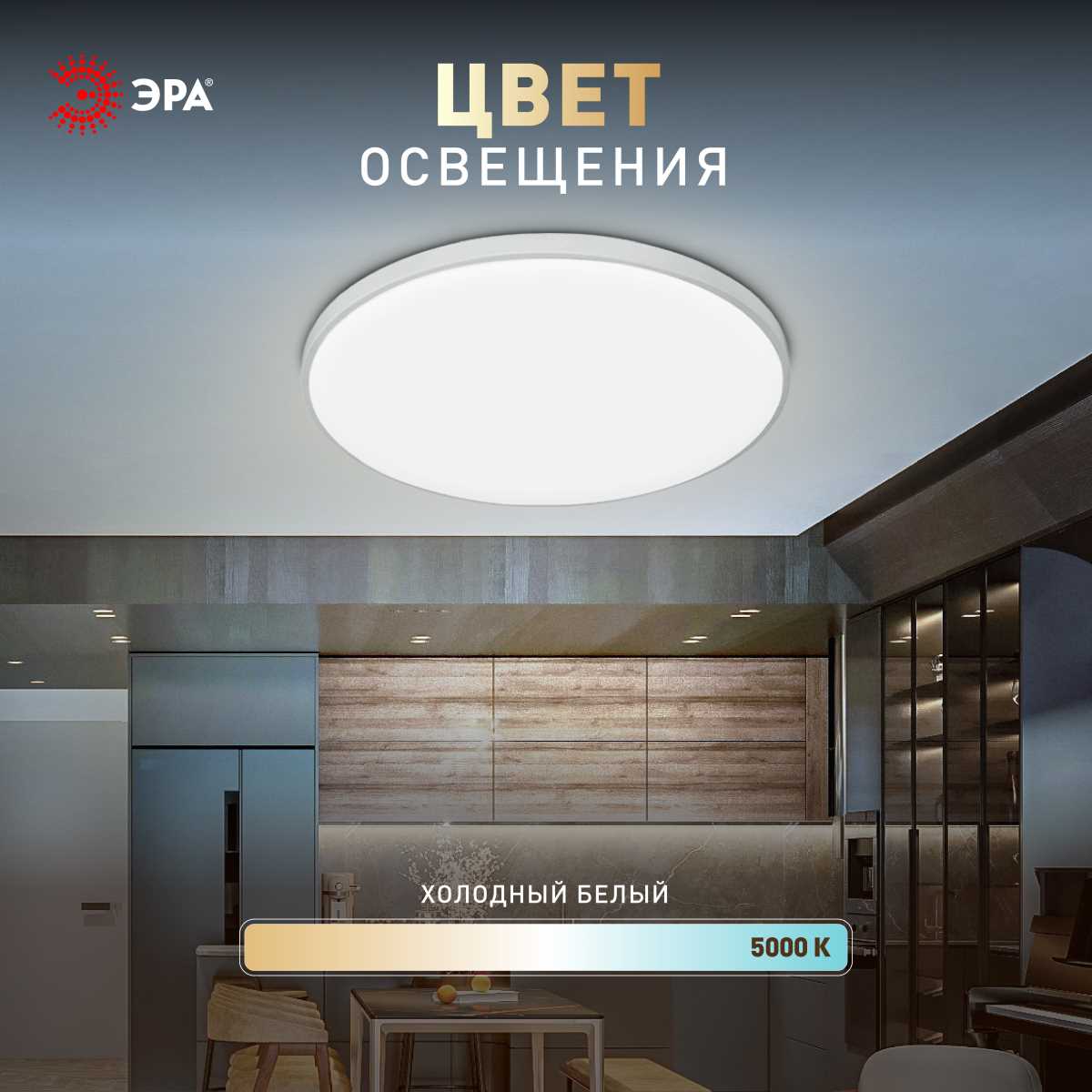 фото светильник потолочный светодиодный эра классик без ду spb-6 wh 45w-5k slim base б0069774 | 220svet.ru