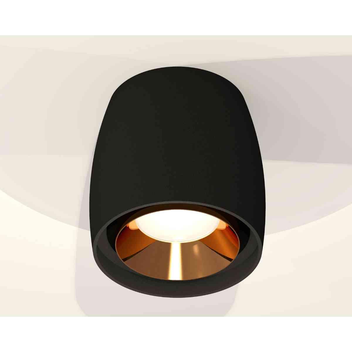 фото комплект накладного светильника ambrella light techno spot xs1142004 sbk/pyg черный песок/золото желтое полированное (c1142, n7034) | 220svet.ru