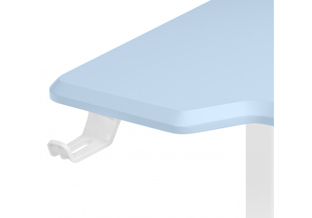 фото компьютерный стол регулируемый woodville маркос 120х75 голубой / белый 614595 | 220svet.ru