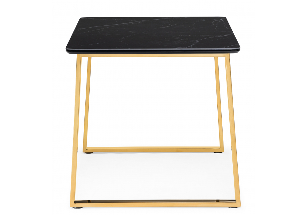фото керамический стол woodville селена 2 160х90 черный мрамор / золото 606408 | 220svet.ru