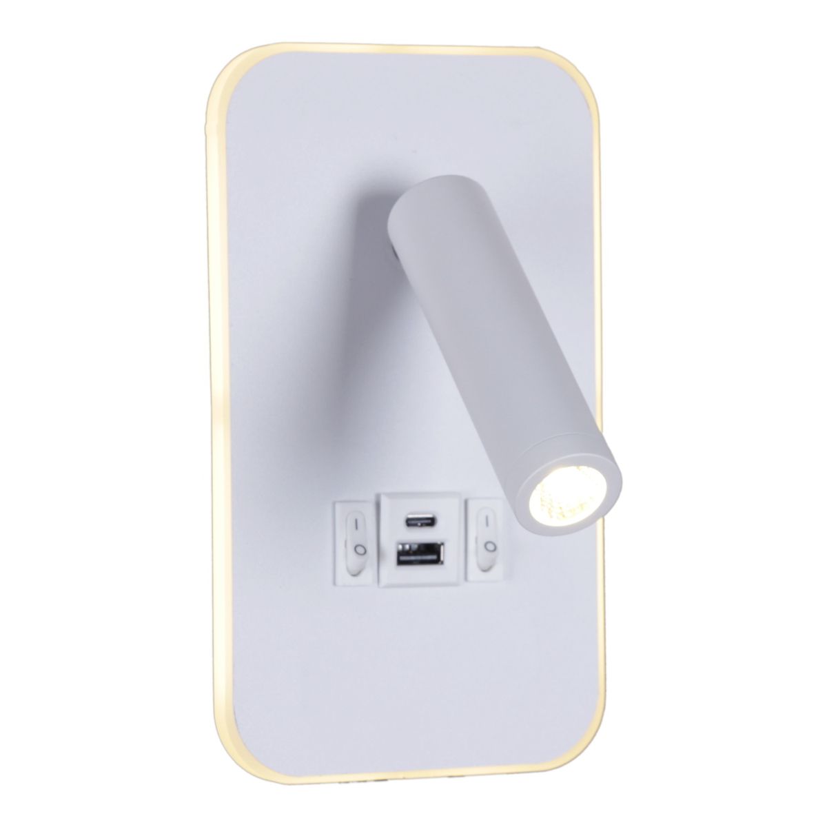 фото настенный светодиодный светильник reluce 86204-9.2-001kt led12w+usb wt | 220svet.ru