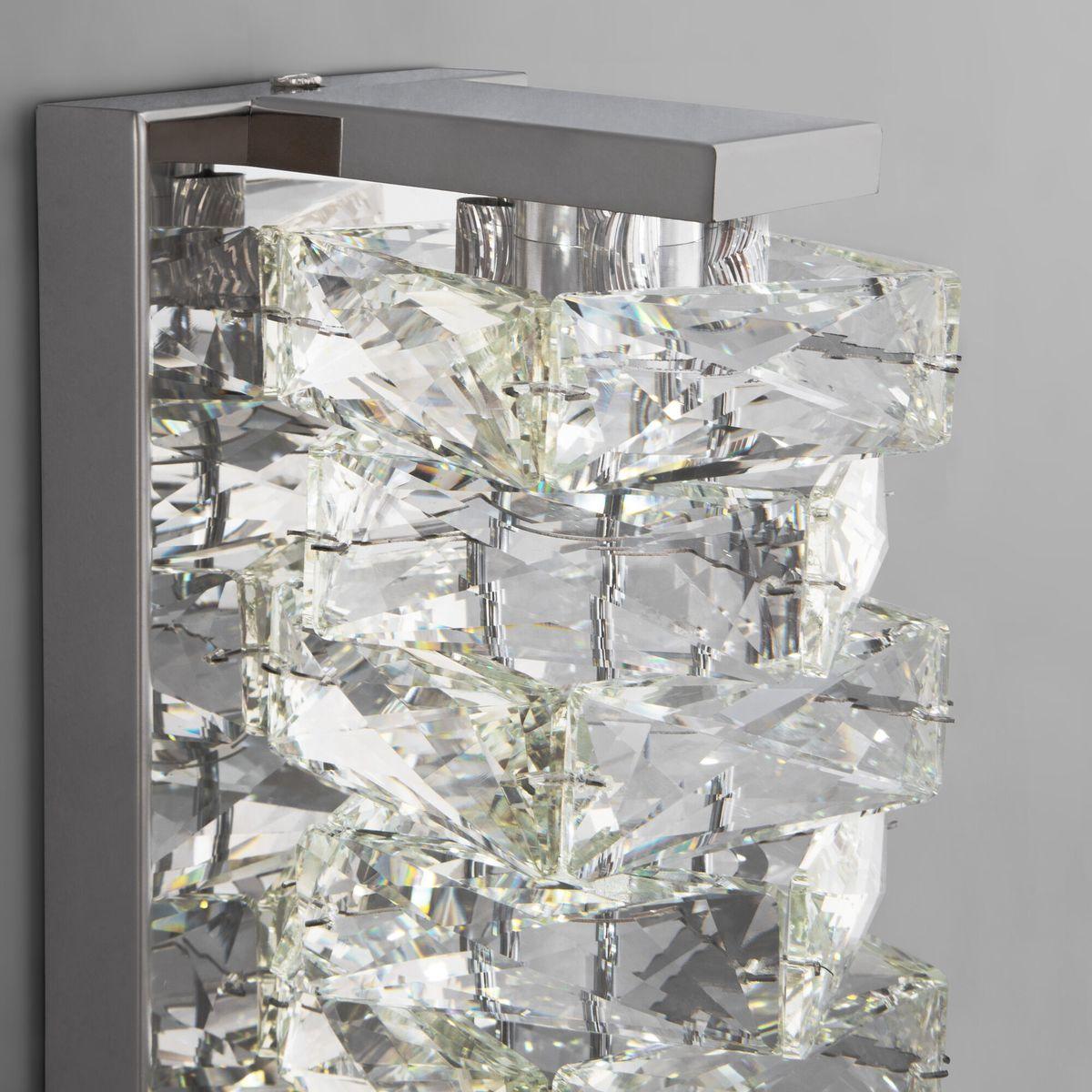 фото настенный светодиодный светильник eurosvet 40259 led хром/ прозрачный хрусталь strotskis | 220svet.ru