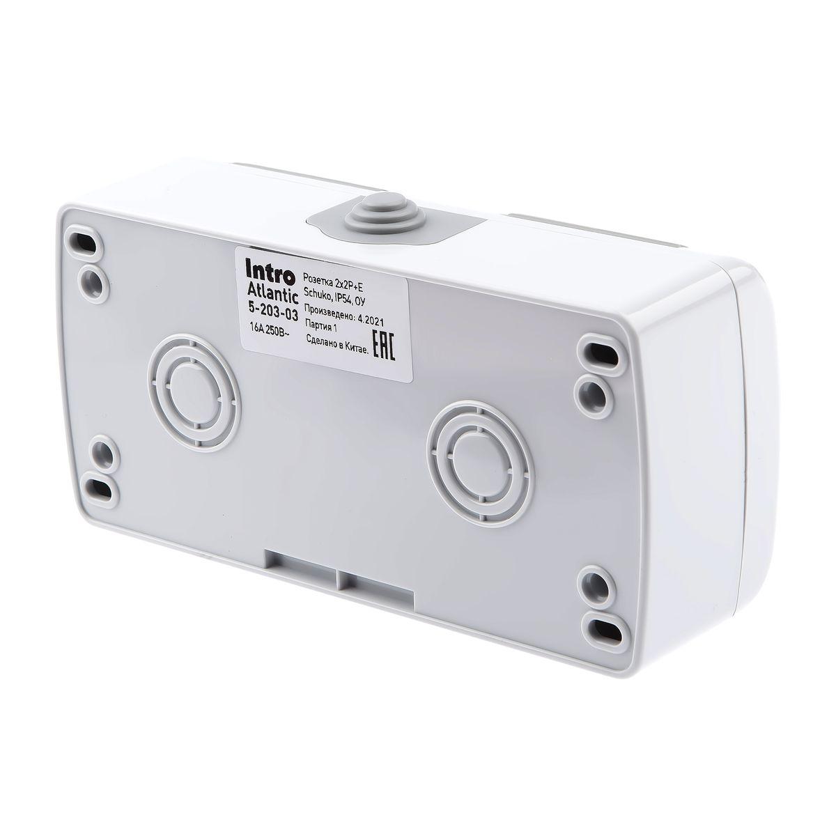 фото розетка двойная эра schuko 2x2p+e 16a 250v с крышкой 5-203-03 б0051060 | 220svet.ru