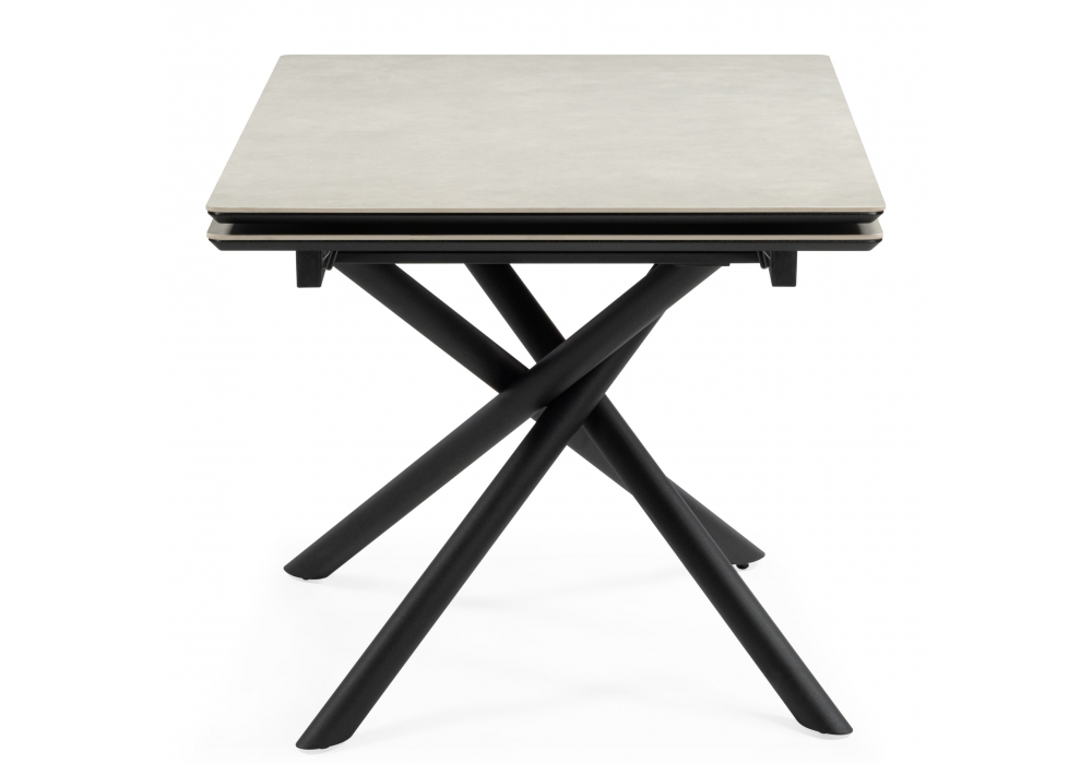 фото керамический стол раскладной woodville мэриан 120(180)х80 carmen light grey / черный 625719 | 220svet.ru