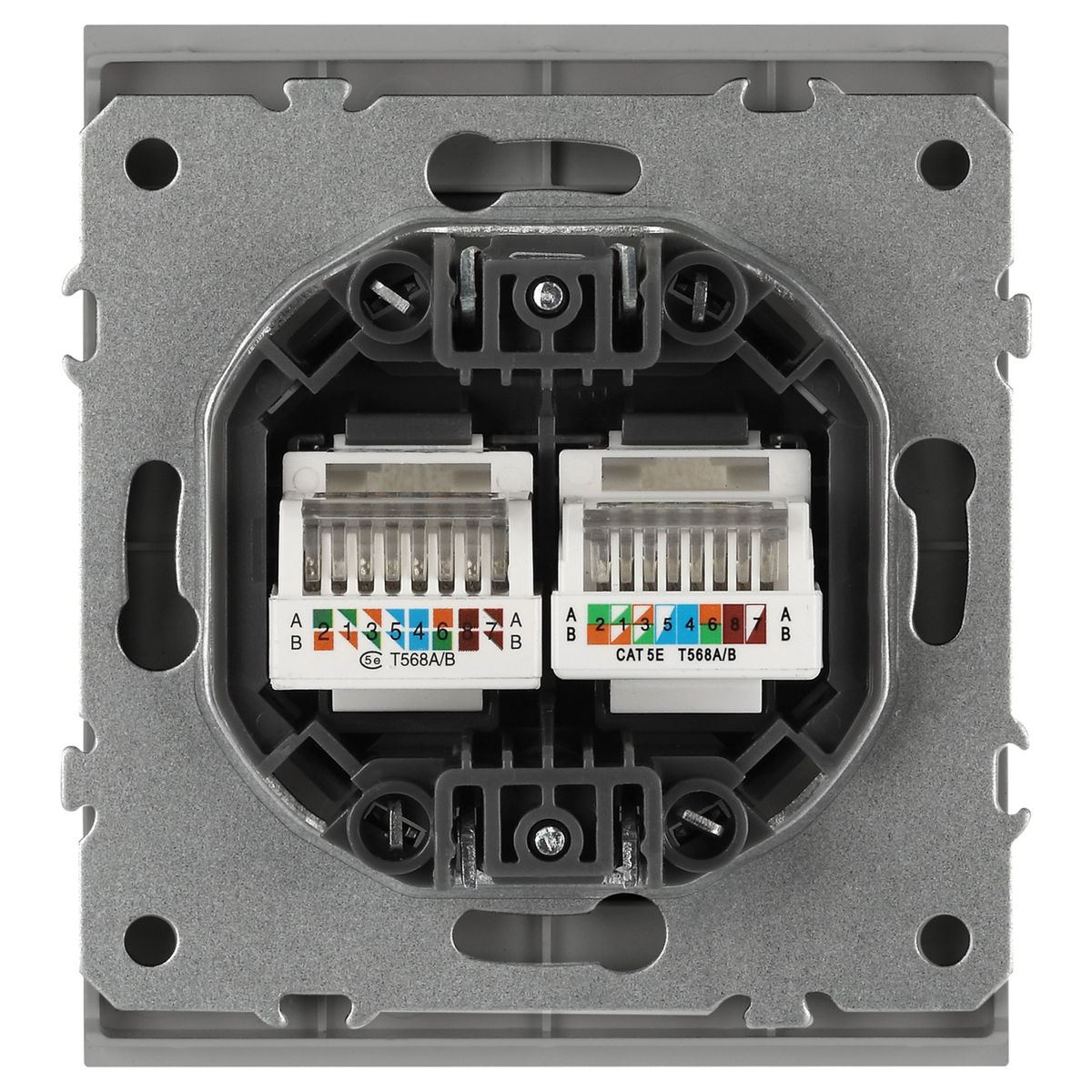 фото розетка эра arktik 16-3108-03 информационная двойная 2xrj45 алюминий б0070486 | 220svet.ru