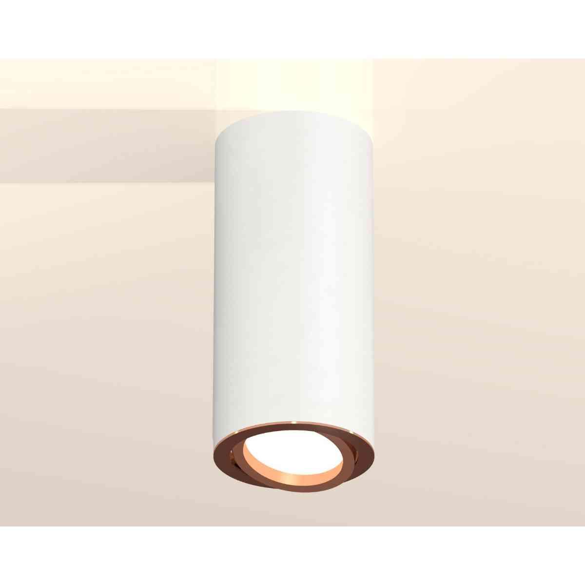 фото комплект накладного светильника ambrella light techno spot xs7442005 swh/ppg белый песок/золото розовое полированное (c7442, n7005) | 220svet.ru
