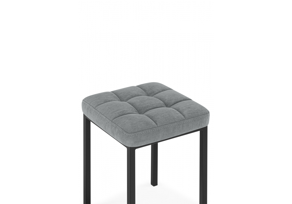 фото табурет woodville байя микровелюр катания сильвер / черный 664654 | 220svet.ru