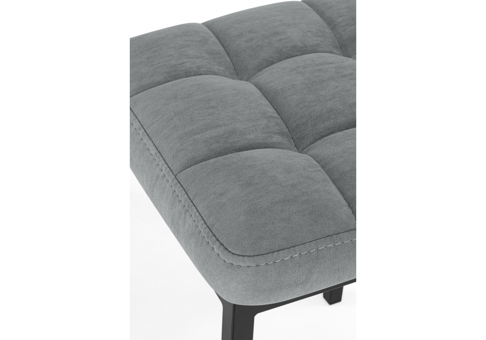 фото табурет woodville байя микровелюр катания сильвер / черный 664654 | 220svet.ru