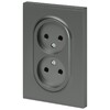 Миниатюра фото розетка эра arktik 16-2107-06 без заземления двойная 2x2p 16а-250в графит б0071686 | 220svet.ru