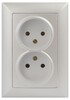 Миниатюра фото розетка двойная эра intro solo schuko 2x2p 16a 250v перламутровый 4-204-06 б0053671 | 220svet.ru