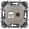 Миниатюра фото розетка эра elegance 14-3110-16 rj45+tv, титан б0065768 | 220svet.ru