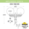 Миниатюра фото садово-парковый фонарь fumagalli artu bisso/g300 3l g30.158.s30.aze27 | 220svet.ru