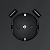 Миниатюра фото розетка встраиваемая с заземлением и защитными шторками, 16а, с usb, a+a voltum s70 vls040407 (графит) | 220svet.ru