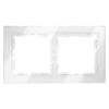 Миниатюра фото рамка стеклянная на 2 поста voltum s70 vls110201 (белый, стекло) | 220svet.ru