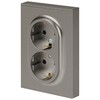 Миниатюра фото розетка эра arktik 16-2104-07 двойная с заземлением 2x2p+e schuko 16а-250в титан б0070450 | 220svet.ru