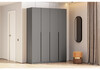 Миниатюра фото шкаф четырехстворчатый woodville даиго графит серый 593702 | 220svet.ru