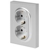 Миниатюра фото розетка эра arktik 16-2104-03 двойная с заземлением 2x2p+e schuko 16а-250в алюминий б0070446 | 220svet.ru