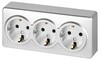 Миниатюра фото розетка эра эксперт 11-2208-03 тройная с заземлением 3х2p+e schuko ip20 16a-250в оу алюминий б0063010 | 220svet.ru