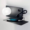 Миниатюра фото бра ideal lux book-2 ap nero | 220svet.ru