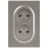 Миниатюра фото розетка эра arktik 16-2107-07 без заземления двойная 2x2p 16а-250в титан б0071687 | 220svet.ru