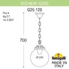 Миниатюра фото подвесной уличный светильник fumagalli sichem/g250. g25.120.000.vxf1r | 220svet.ru