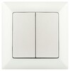 Миниатюра фото выключатель двухклавишный эра intro solo 10a 250v перламутровый 4-104-06 б0053590 | 220svet.ru