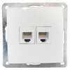 Миниатюра фото розетка lk studio телефонная двойная 2хrj-11 с накладкой (белый) lk60 865604-1 | 220svet.ru