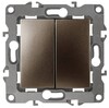 Миниатюра фото выключатель двухклавишный эра 12 10ax 250v 12-1104-13 б0019288 | 220svet.ru