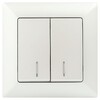 Миниатюра фото выключатель двухклавишный эра intro solo 10a 250v с подсветкой перламутровый 4-105-06 б0053598 | 220svet.ru