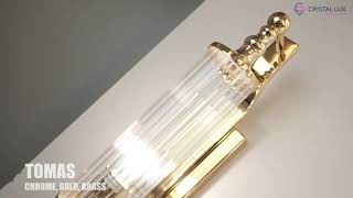 Миниатюра фото бра crystal lux tomas ap1 gold | 220svet.ru